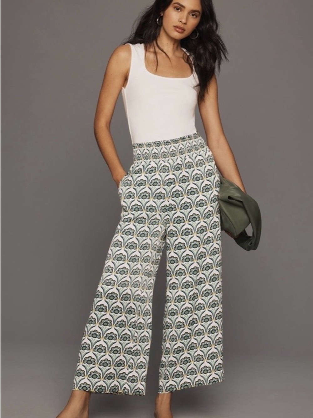 Women’s Maeve by Anthropologie Saria Smocked wide leg pants- size XL - Picture 5 of 5